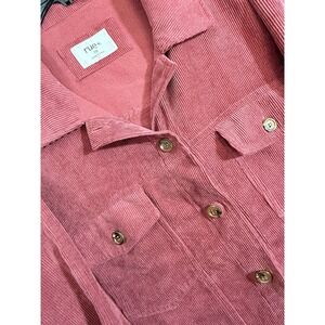 Rue 1X Fray Raw Corduroy Crop Jacket Shacket Top Wine‎ Oversized XL